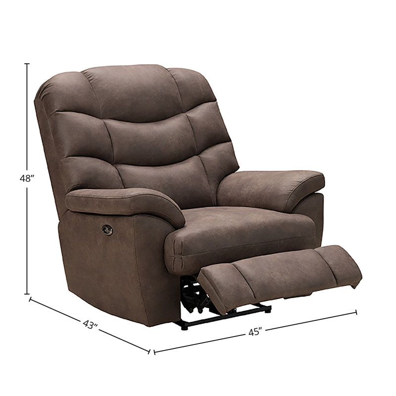 Fauteuil inclinable et oscillant rembourré Sondrea, Café