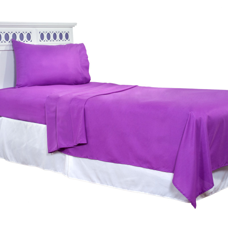 Bone Solid Full/Double Cotton Polyester Microfiber Sheet Set