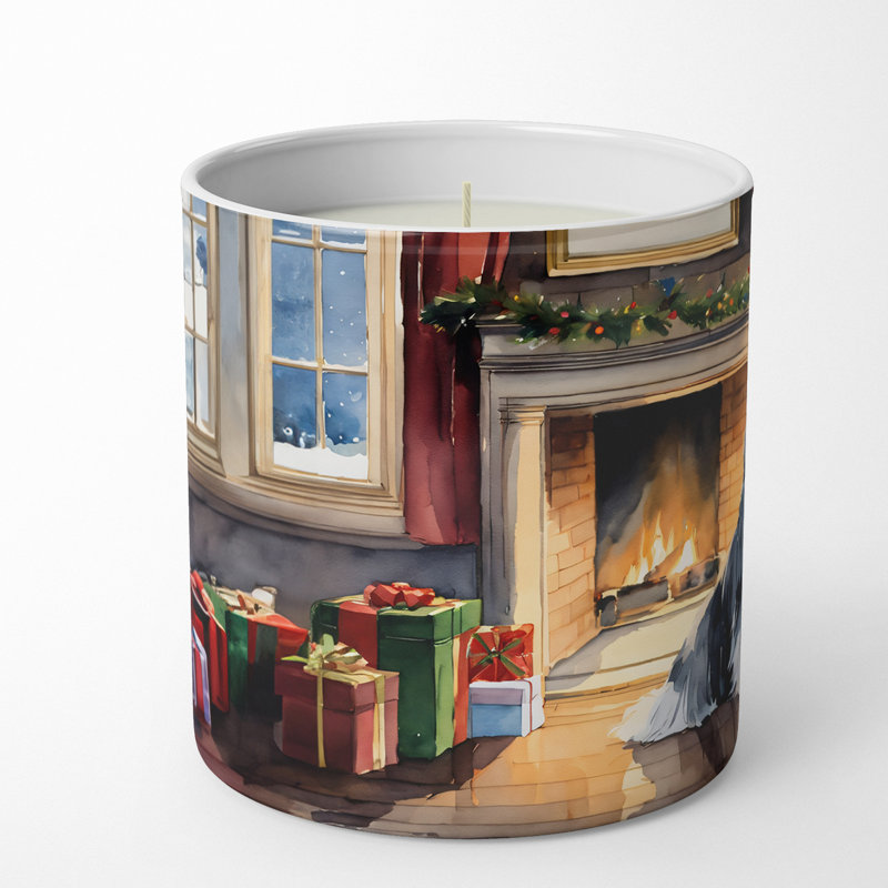 Bougie de Noël parfumée avec support en céramique
