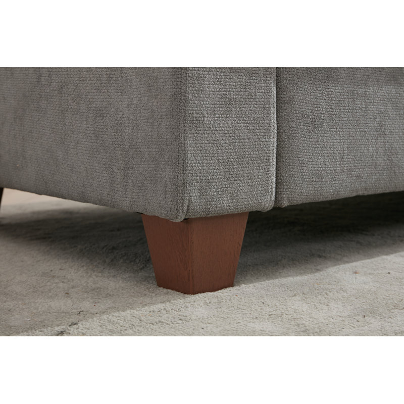 103" Modular Sectional Sofa With Storage, Cup Holders And Storage Ottoman, Gray