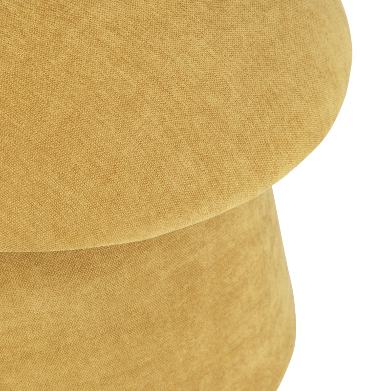 Mushroom Ottoman W/ Storage, Spice Yellow Chenille