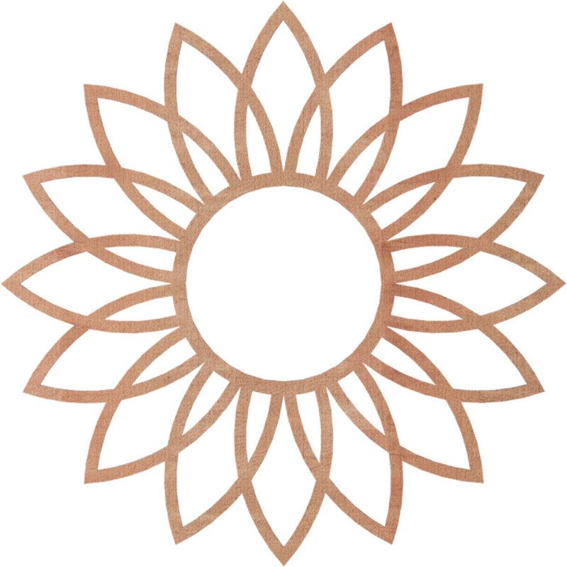 Médaillon de plafond en bois Daisy, H 36 po x l 36 po x P 0,38 po, Cerisier