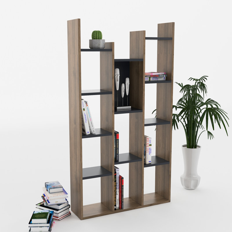 Brazelton 150cm H Geometric Bookcase, Walnut