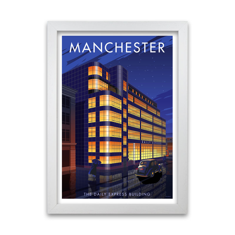 Manchester Express by Stephen Millership - Print, 84.1 cm H x 59.4 cm W x 5 cm D, White