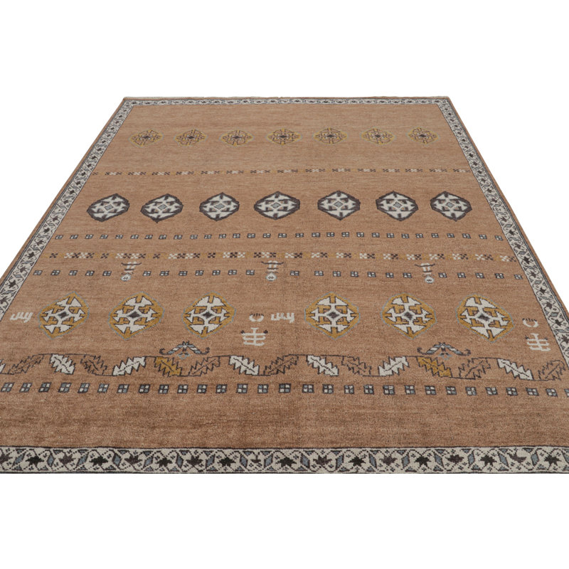 Burano Hand Knotted Wool Geometric Area Rug, Rectangle 10' x 14'