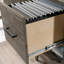 Bureau en bois en L avec tiroir classeur, brun