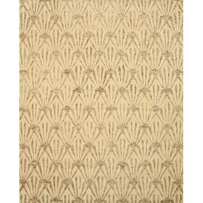 Chloe Trellis Ivory Hand Tufted Wool & Viscose Brown Transitional Area Rug