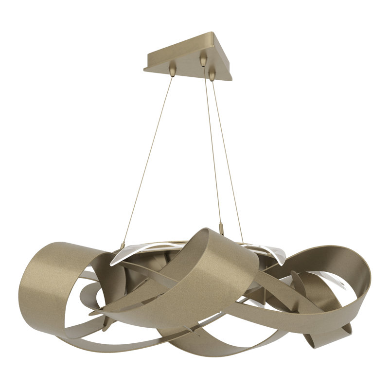 Flux Unique/Statement LED Pendant, Soft Gold