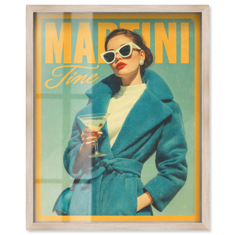 «Martini Time» par Shadowbox Print, H 46 po x l 37 po, Crème, crème