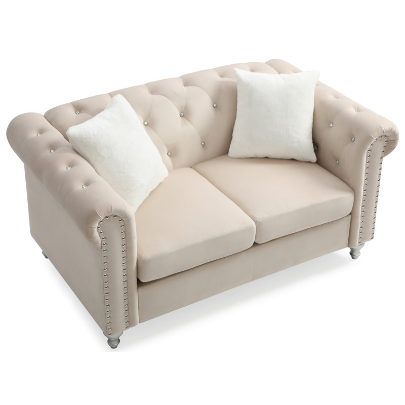Causeuse Chesterfield Glory Furniture Raisa, Beige