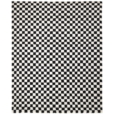 Stamford Checkered Area Rug in Black