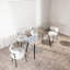 Table de salle à manger contemporaine en verre 51,18 pouces avec pieds en métal trempé et noir, pouvant accueillir 4 à 6 personnes pour les dîners tranquilles, structure élégante de 51 po et 0,31 po, idéale pour le yoga dans la cuisine-121073387-121073388