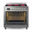 Cuisinière professionnelle tout électrique de 36 pouces en acier inoxydable avec pieds, 4,3 pieds cubes KM-FR36EE-SS