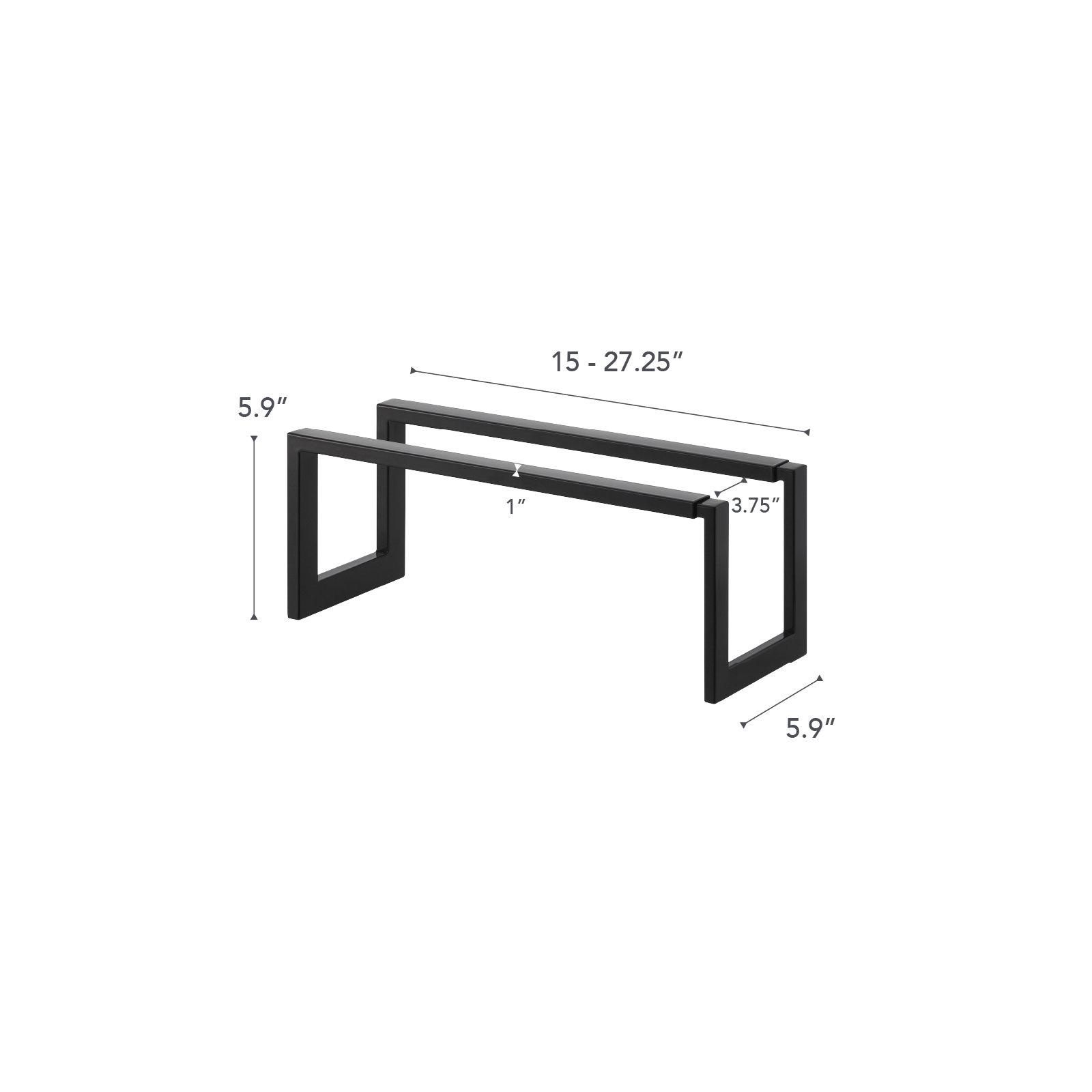 Yamazaki Home Adjustable Shoe Rack, Small, Steel,  Holds 4 to 8 shoes, Expandable, Stackable, Black