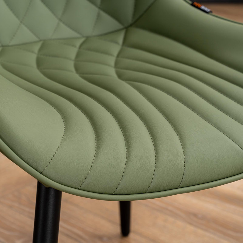 Chaises de salle à manger rembourrées en similicuir, Vert