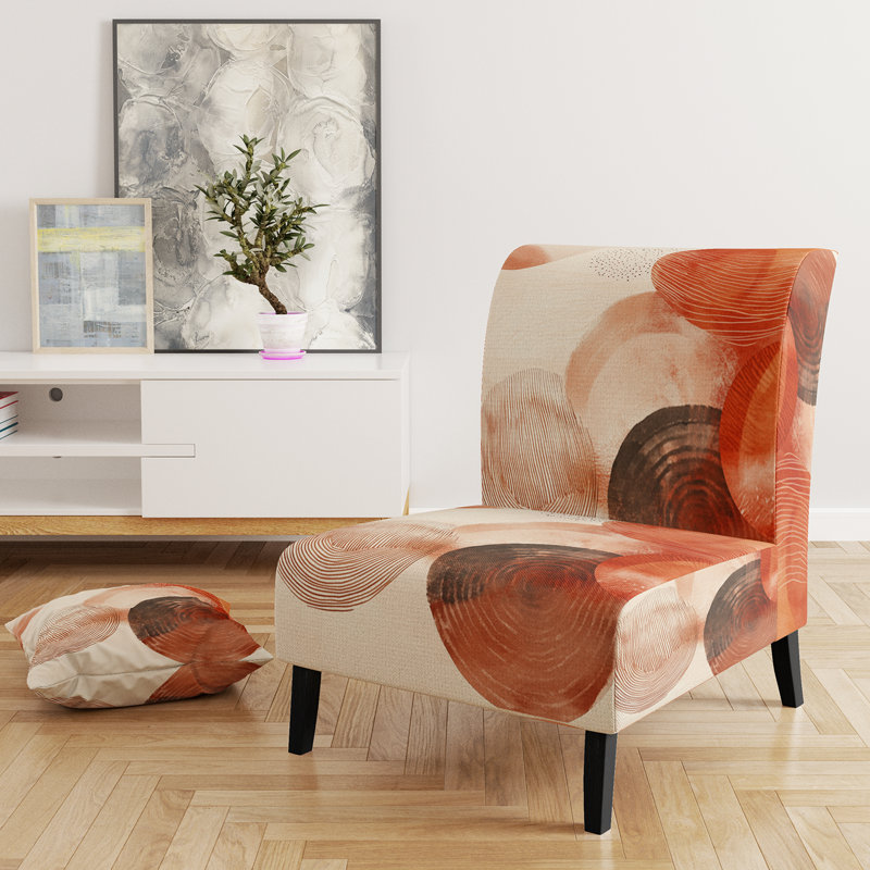 Fauteuil de chambre abstrait rembourré - Fauteuil de chambre Boho, Slipper Armless