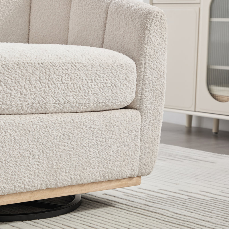 Fauteuil demi-tonneau pivotant l 32,25 po, Ivoire ivoire