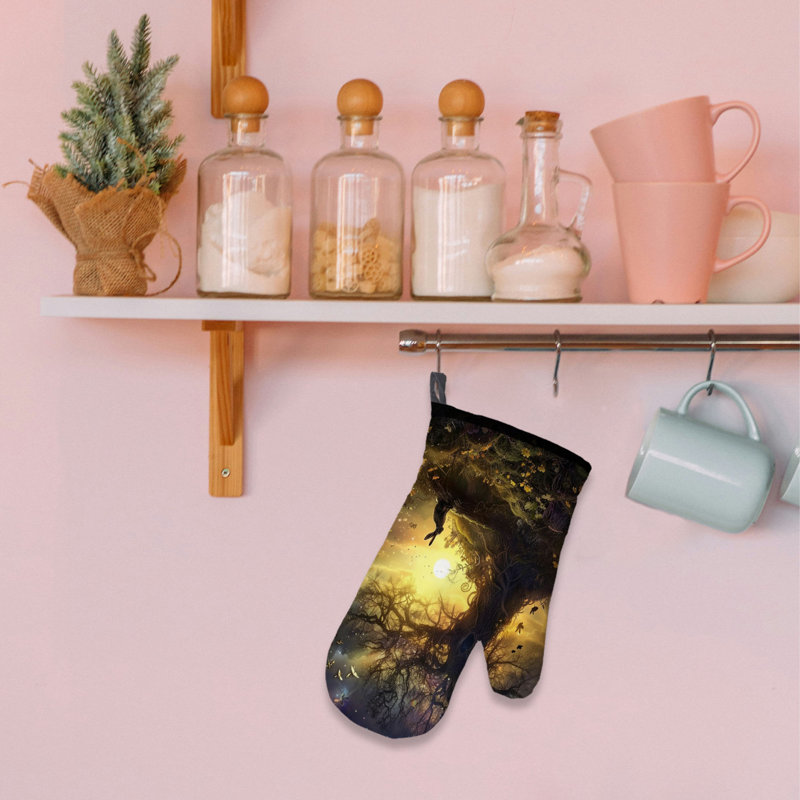 Abstrait forêt Fantasia Oven Mitt