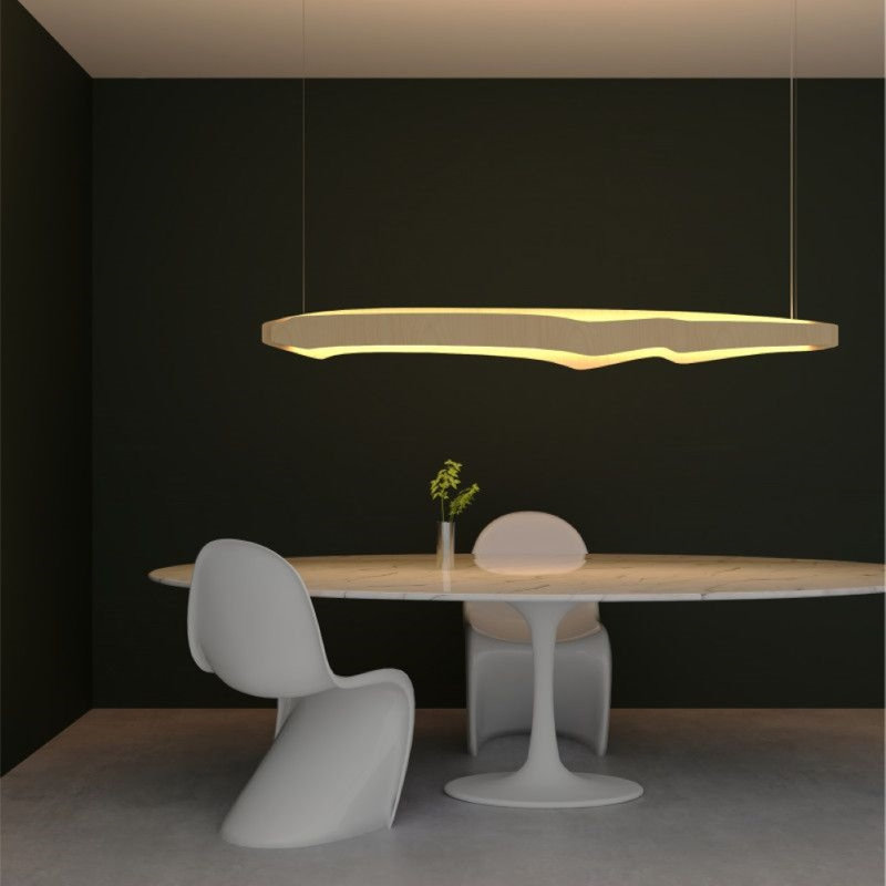 Horizon 1 - Light LED Pendant, 7.68" H x 39.37" W x 3.54" D, Maple