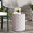 Contemporary Lightweight Concrete End Table - Nautical Rope Ornament 17.98" Tall No Assembly Required Antique White With Diamond Design Height Instant Use
