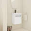Meuble-lavabo flottant mural de 18 po avec lavabo en céramique et armoire à fermeture en douceur, parfait pour les petites salles de bain