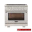 36 in. 5.2 cu. ft. Natural Gas Range and Convection Oven in Black with True Simmer Burners-640147713-640147740