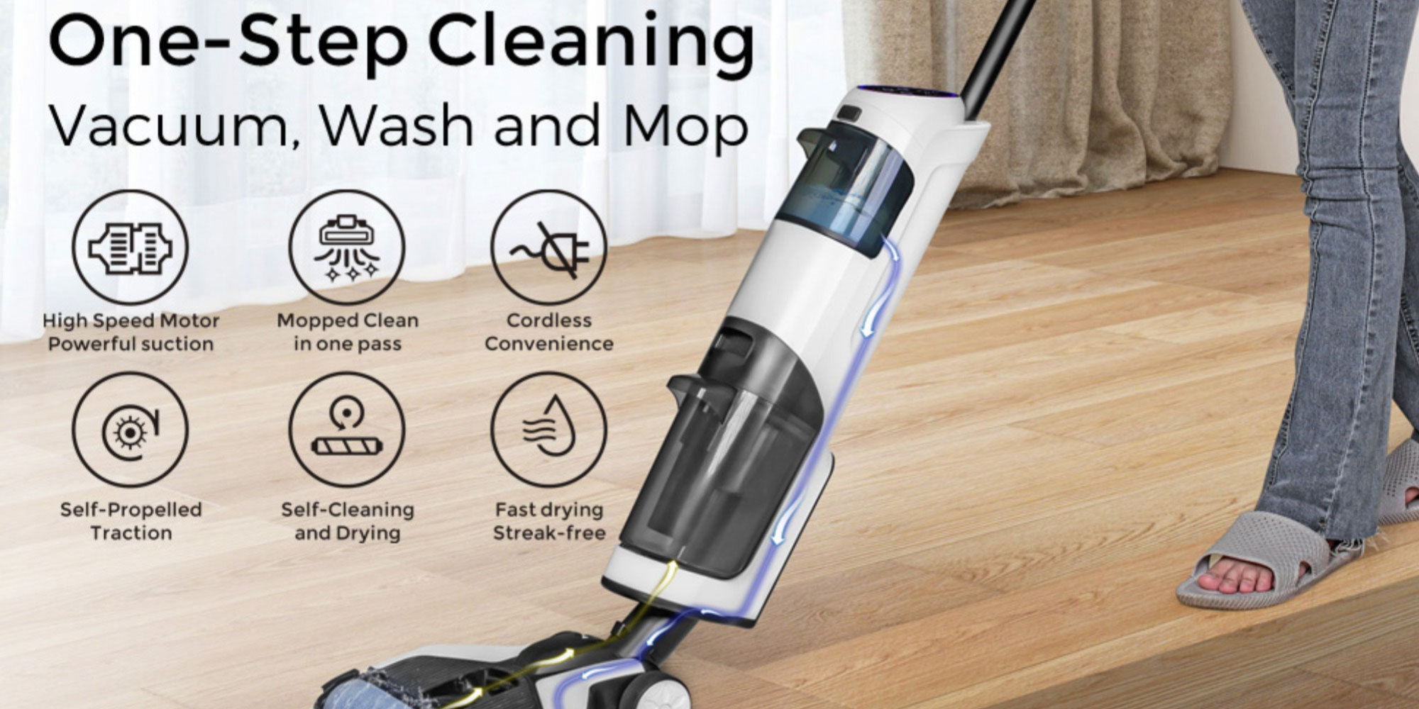 Sonicgrace K9 Cordless Wet Dry Vacuum and Mop Leaves Your Home Spotless!