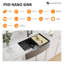 Robinet tout-en-un noir, évier de cuisine encastré à cuve simple en acier inoxydable 304T 33 pouces