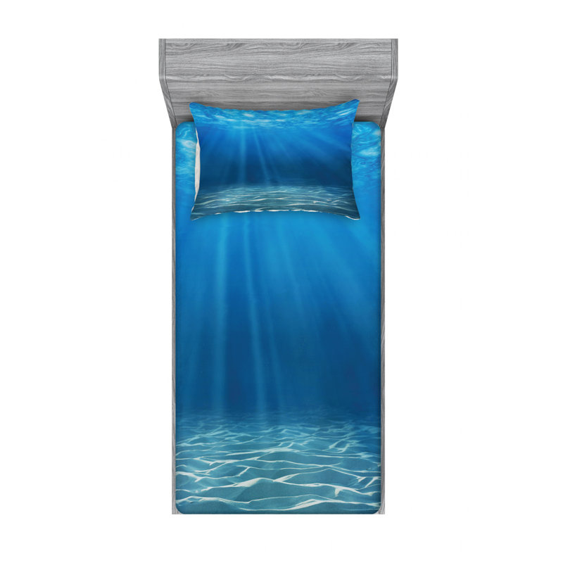 Ocean Microfiber Sheet Set, Twin Sheet Set + Fitted Sheet + 1 Pillowcase