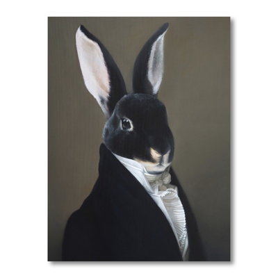 Portrait d'un lapin habillé - Peinture sur toile