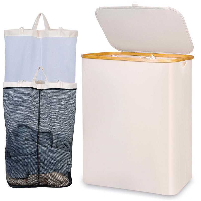 Bhargava Laundry Hamper with Handles, Beige