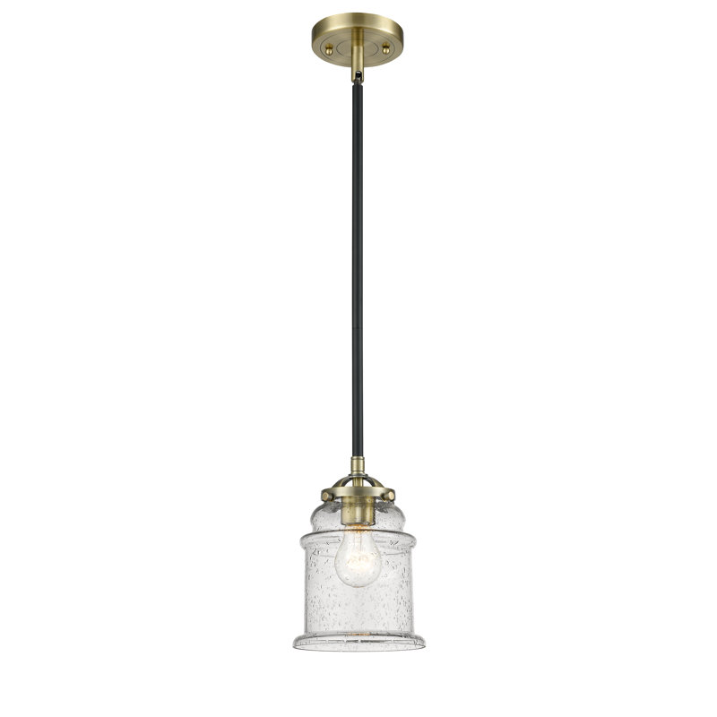 Luminaire suspendu conique à 1 lumière Alexandira, Grainé, Laiton antique noir, Ampoule non incluse
