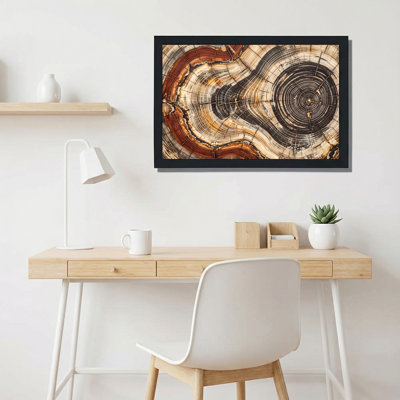 Art mural sur toile avec anneaux d'arbre
