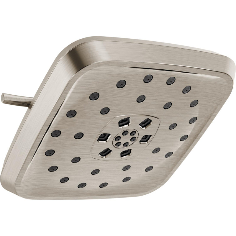 Rain Adjustable Shower Head with H2Okinetic Technology, Lumicoat Stainless