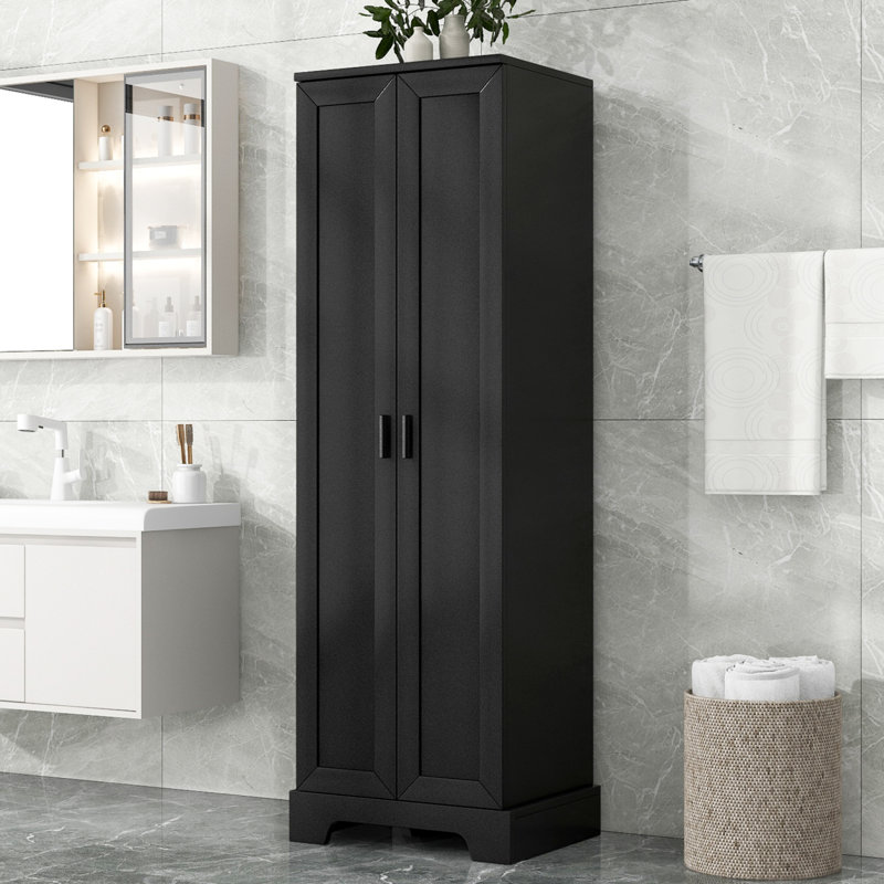 Armoire de rangement avec deux portes pour la salle de bain, le bureau, une tablette réglable et un panneau de fibres à densité moyenne (ancien numéro de référence: WF302824AAK)