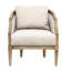 Chaise d'appoint traditionnelle avec rembourrage en mousse et accoudoirs en bois massif