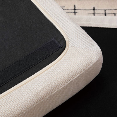 43.7" Wide Modern Upholstered Chenille Ottoman