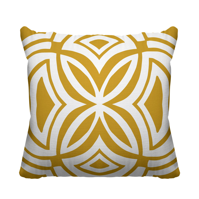 Coussin décoratif intérieur / extérieur Dreyer, L 19 po x H 19 po, Jaune