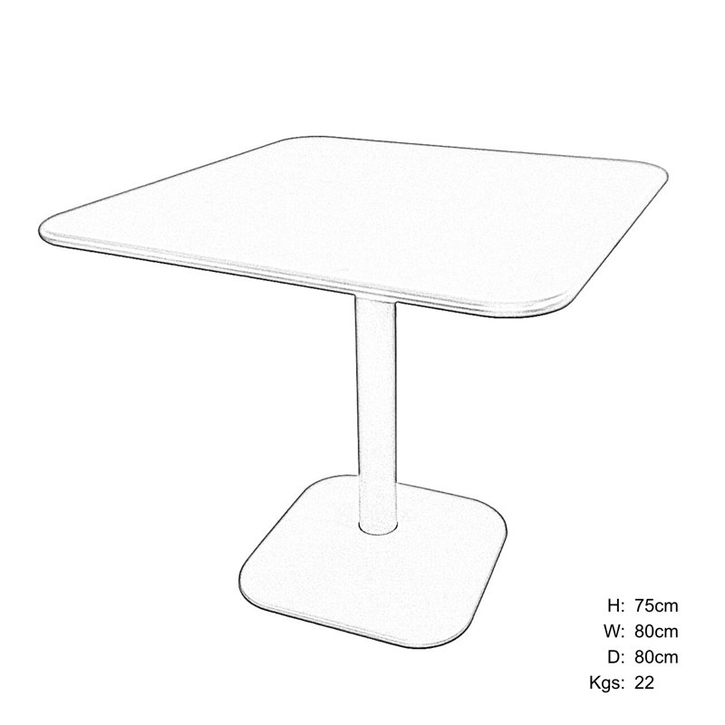 ALBIN 80 Square Table  With 04 STINA Armchair  Set, Grey/Green