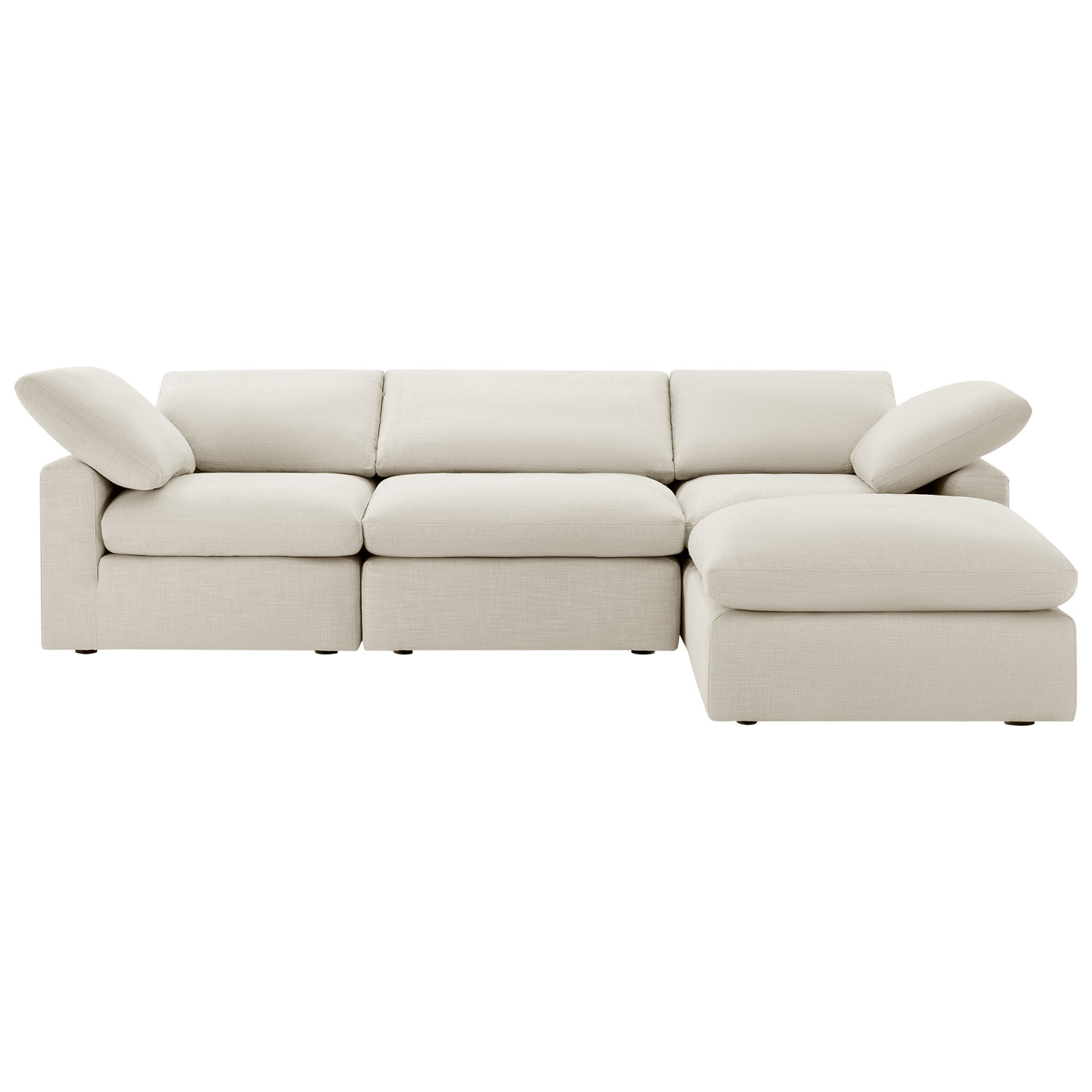 Asher Linen Modular Sectional, Ivory Linen, 31.5'' H x 118.11'' W x 78.74'' D