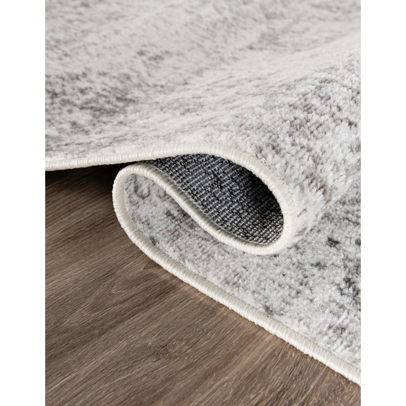 Tapis gris à motif floral Brandt, Non, Grey, Runner 2' x 6'1"