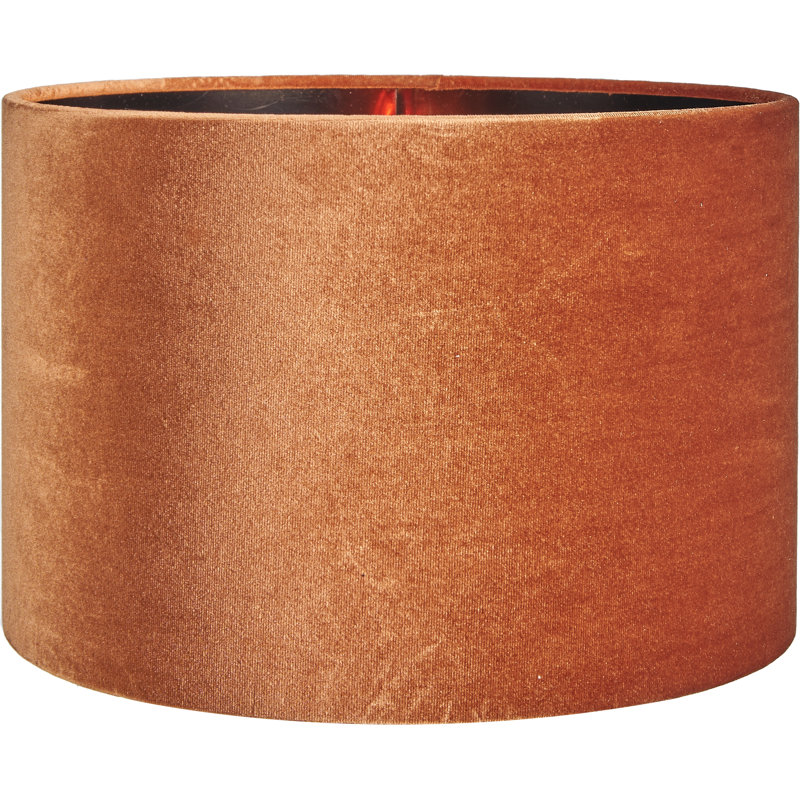 Bow 20cm H Velvet Drum Lamp Shade ( Clip On ), Orange, 20cm H x 30cm W x 30cm D