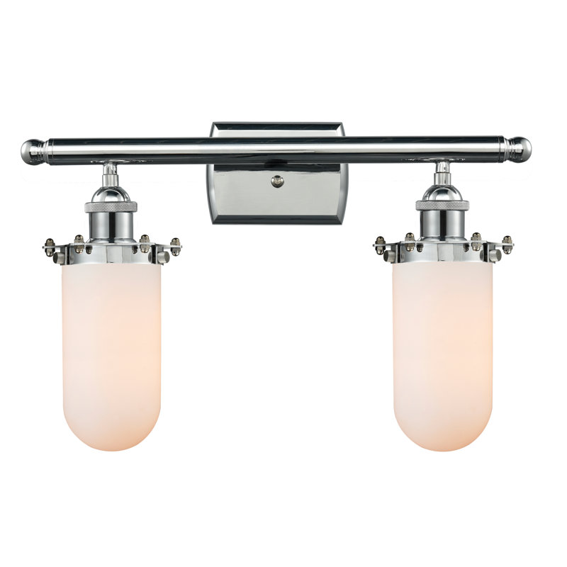 Éclairage pour meuble-lavabo 2 lumières Farview, Blanc mat, DEL, Chrome poli