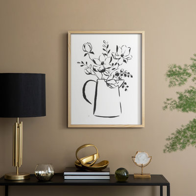 Sketchy Bouquet I Framed Print - Solid Wood
