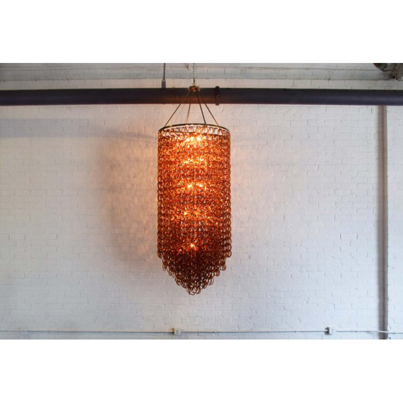 Lustre 4 lumières Tessa, Bronze naturel, Champagne