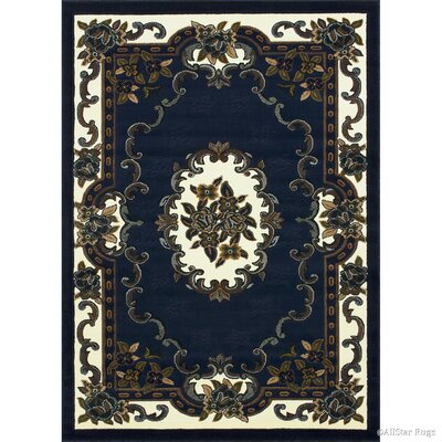 Allstar 8X10 Traditional Accent Rug In Navy Blue With Ivory French  Aubusson Design (7' 9"" X 10' 1"") -  Alcott HillÂ®, 90768E14E0054223B47A4078D0E4F7CE