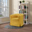Fauteuil demi-tonneau pivotant de tissu tissé jaune 28 po Tuscolo