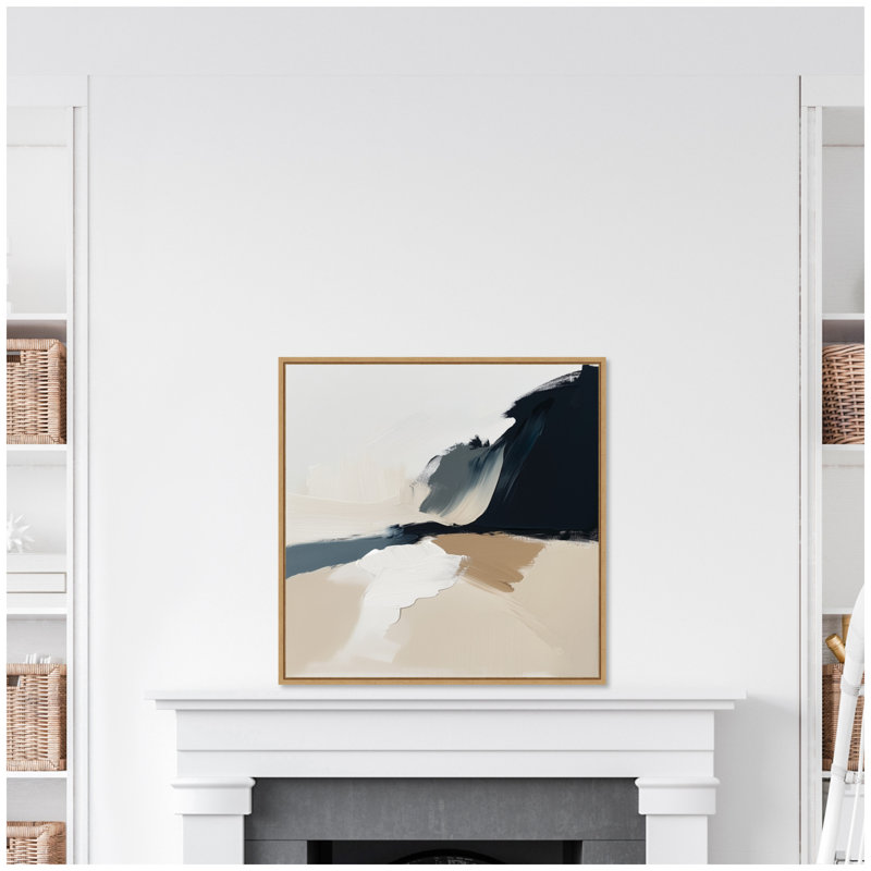 «Coastal Sand Modern Abstract Landscape II» par The Creative Bunch Studio, reproduction d'art sur toile encadrée, Tanné