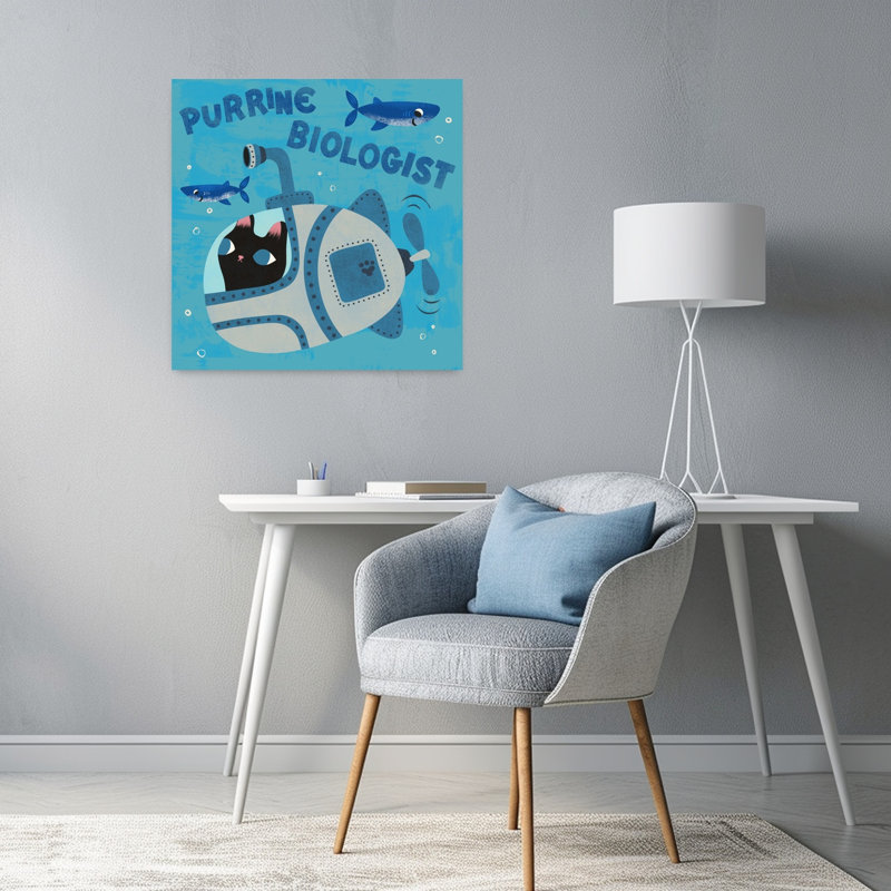Art contemporain, art de plage, poisson chat, H 24 po x l 24 po