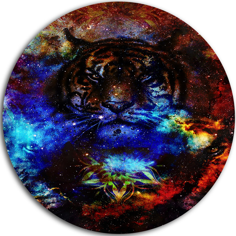 Alfaro «Colorful Tiger Collage», impression, H 38 po x l 38 po x P 1 po, Métal